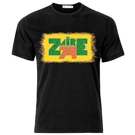 entrance zaire 74 retro rumble in the jungle t shirt black camicie e t-shirt(large)