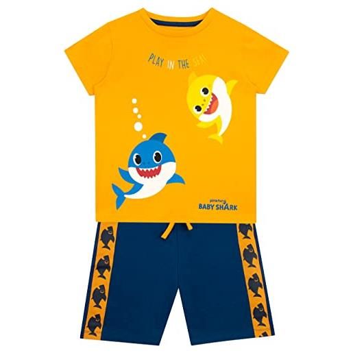 Pinkfong set maglietta e pantaloncino per ragazzi baby shark multicolore 2-3 anni