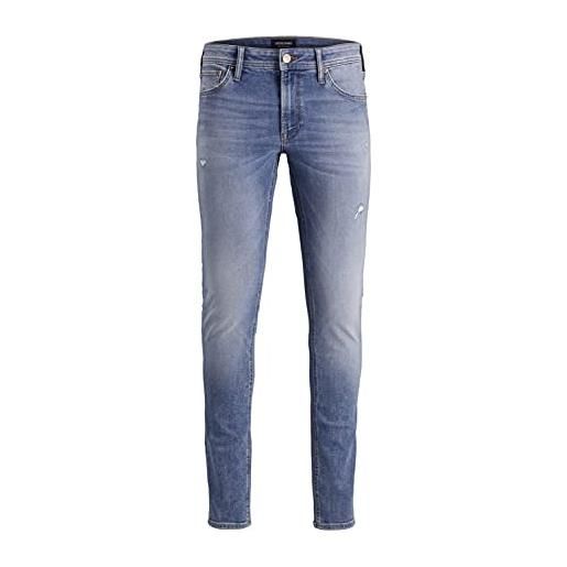 JACK & JONES male skinny fit jeans liam original sbd 010, blu denim, 42