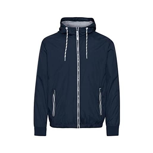 Indicode idrikko, giacca da uomo per le mezze stagioni, non foderata, colletto alto con cappuccio, blu navy (400). , xxxl