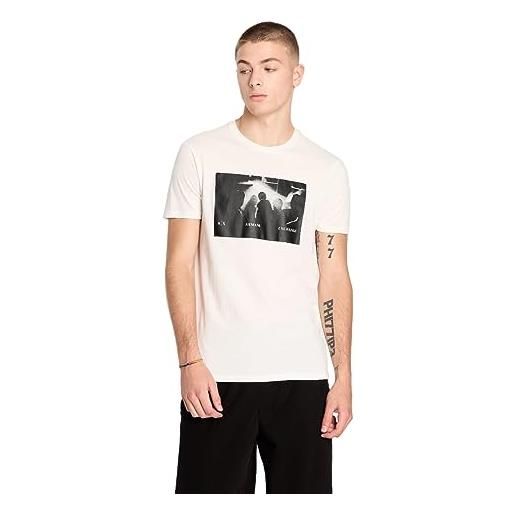 Armani Exchange regular fit concert graphic tee t-shirt, bianco, xl uomo