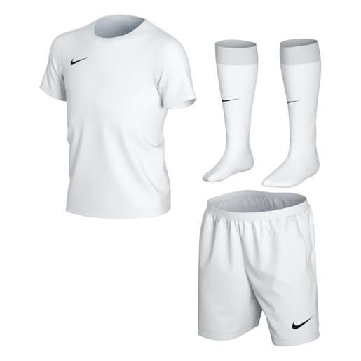 Nike dri-fit park, kit da calcio unisex bambino, white/white/black, s