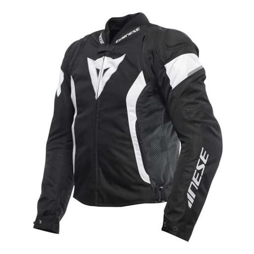 Dainese - avro 5 tex jacket, giacca moto in tessuto, con protezioni su spalle, man, nero/bianco/nero, 50