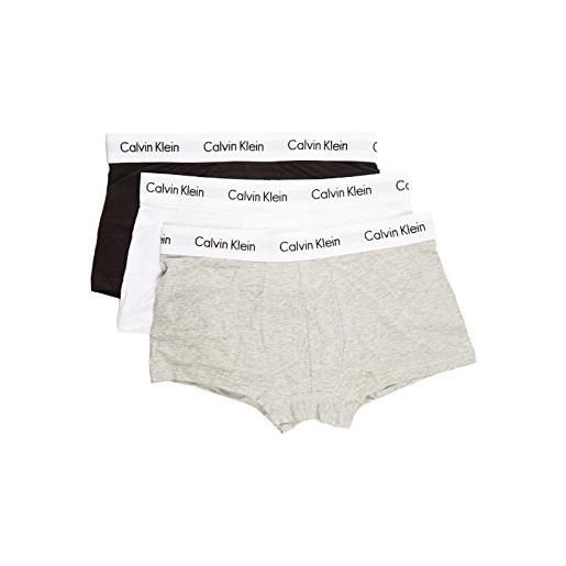 Calvin Klein underwear calvin klein 3p trunk boxer, black w white, s uomo