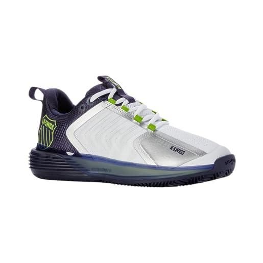 K-Swiss performance ultrashot 3 hb, scarpe da tennis uomo, white/peacoat/lime green, 42 eu