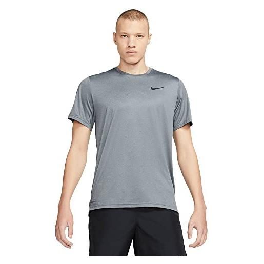 Nike m np df hpr dry top ss t-shirt, black/smoke grey/htr/(black), s uomo
