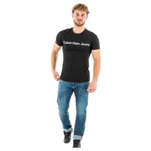 Calvin Klein Jeans core institutional logo slim tee j30j322552 magliette a maniche corte, nero (ck black), xs uomo