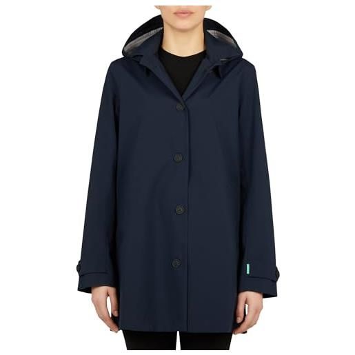 Save The Duck april hooded coat d42250w cappotto da donna con cappuccio, blue black (90010), l (3)