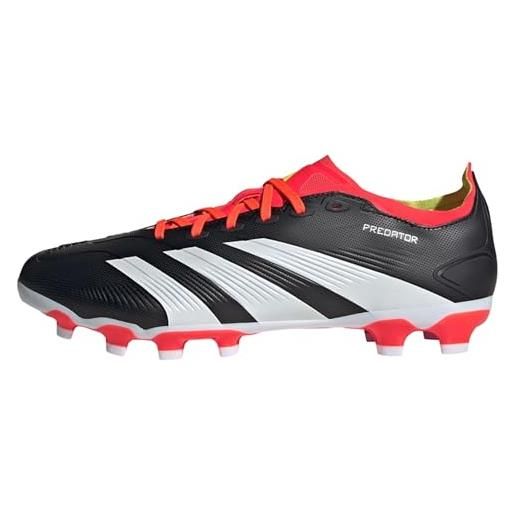 adidas predator 24 league low multi-ground boots, scarpe da ginnastica unisex-adulto, core black ftwr white solar red, 43 1/3 eu