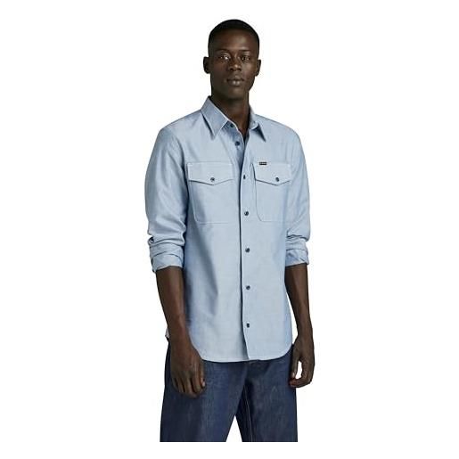 G-STAR RAW marine slim shirt donna, multicolore (nitro/white oxford d24963-7665-d139), xxl