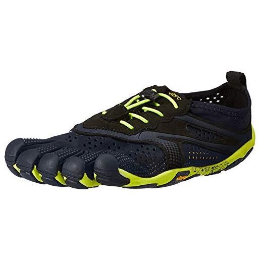 Vibram FiveFingers v-run - scarpe running uomo, nero (black/yellow black/yellow), 45 eu