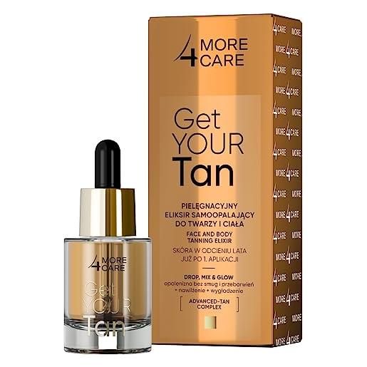 More4Care get your tan!Elisir autoabbronzante per viso e corpo, 15 ml