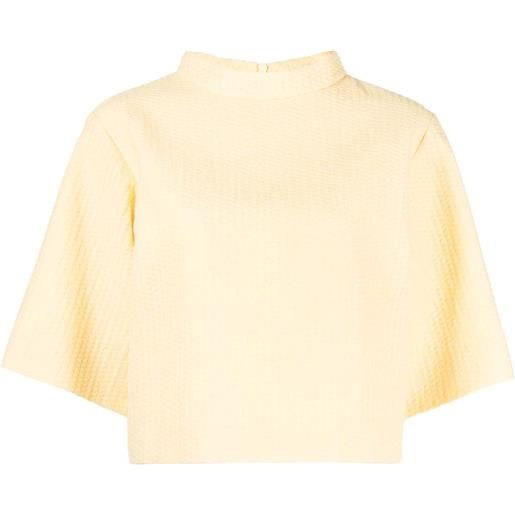 Paule Ka t-shirt con scollo rialzato - giallo