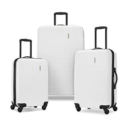 American Tourister groove - set di 3 pezzi, bianco, 3-piece set (20/24/28), groove hardside bagaglio con ruote girevoli, bianco, set da 3 pezzi (carry on, m, l)