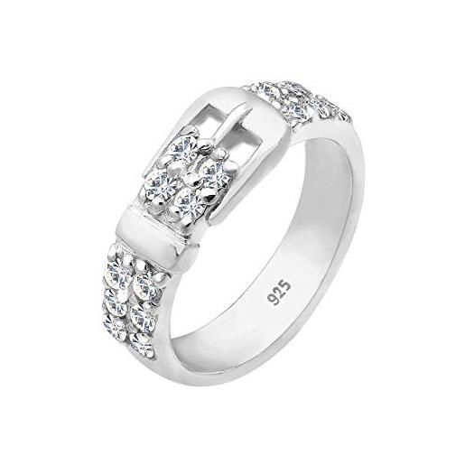 Elli anelli donna cintura motif frisky con cristalli in argento sterling 925