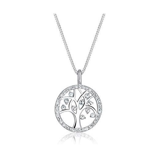 Elli collana donna albero della vita ciondolo semplice con cristalli in argento sterling 925