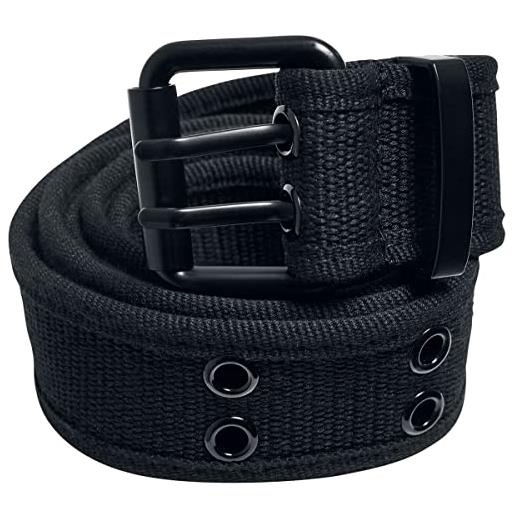 Urban Classics double thorn buckle canvas belt, cintura, unisex - adulto, nero (black), s/m