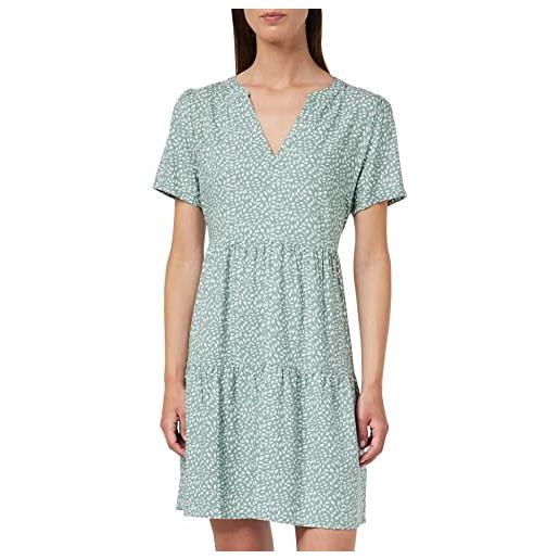 Only onlzally life-abito thea s/s noos ptm vestito, chinois verde/aop: foglie bianche, s donna