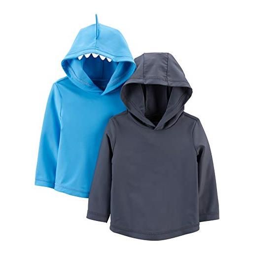 Simple Joys by Carter's 2-pack assorted rashguard sets camicia rash guard, blu marino/squalo, 2 anni (pacco da 2) bimbo