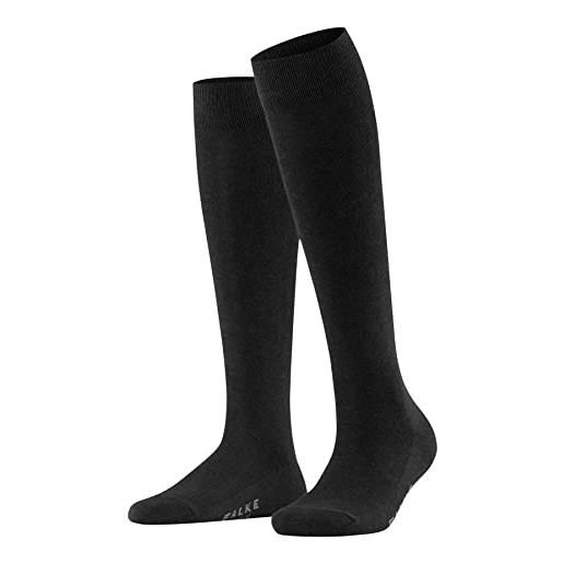 Falke family w kh cotone sostenibile al ginocchio tinta unita 1 paio, calzini lunghi donna, grigio (greymix 3399) nuovo - ecologico, 35-38