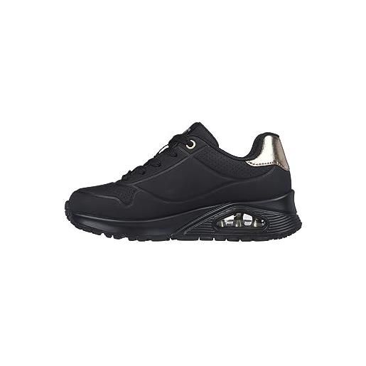 Skechers uno gen1 shimmer away, scarpe sportive bambine e ragazze, black synthetic black trim, 28.5 eu