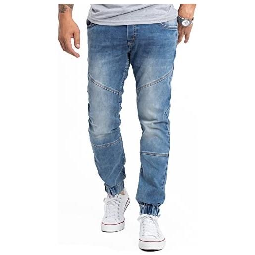 Rock creek jeans da uomo tapered fit m74, rc-2184-blu, 34w x 34l