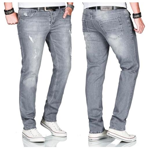 Alessandro salvarini jeans da uomo, slim fit, jeans elasticizzati, jeans, celeste, 31w x 30l