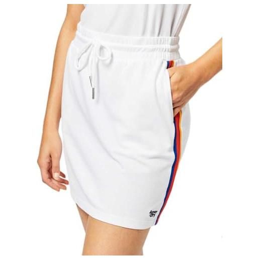 Superdry vintage stripe hockey skirt gonna, bianco, 38 donna