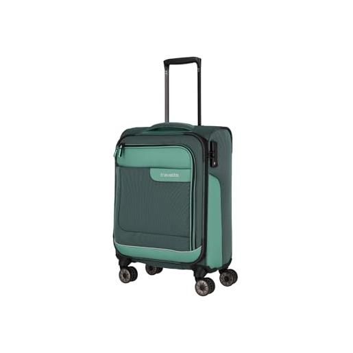 travelite viia 4w trolley s, bagagli- bagaglio a mano, trolley s (55 cm), eucalipto (verde)