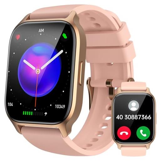 LLKBOHA smartwatch donna chiamate bluetooth - 1,85 orologio smart watch, 112+ sportiva, impermeabile ip68 orologi, con cardiofrequenzimetro/spo2/contapassi/monitoraggio del sonno per android ios