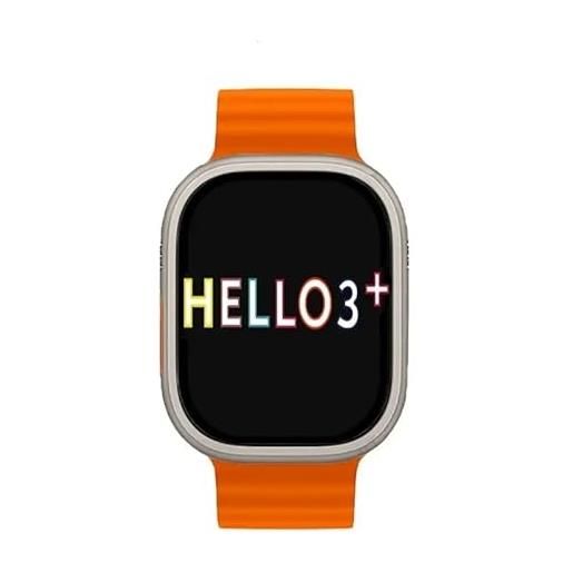 RUQIU hello watch 3 + plus 2024 smart watch ultra 49 mm aomled orologio con schermo nfc gps tracker frequenza cardiaca orologio sportivo bussola (arancione)