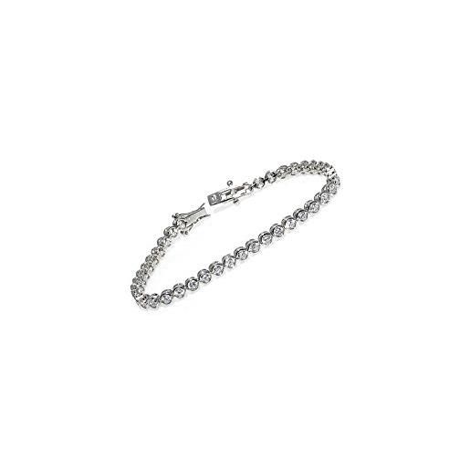 Maglione Gioielli bracciale tennis classico cipollina in argento 925 rodiato con zirconi taglio brillante
