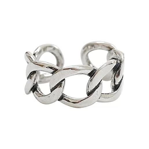 Generic anello in argento sterling 925, collegamento ritaglio intrecciato a mano, anello per feste da uomo, gioielli in argento sterling 925