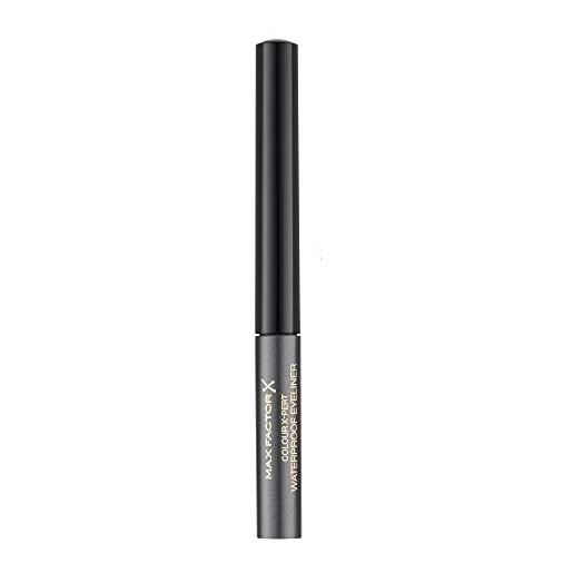 Max Factor eyeliner waterproof colour x-pert, colore intenso fino a 8 ore, 02 metallic anthracite, 2 ml