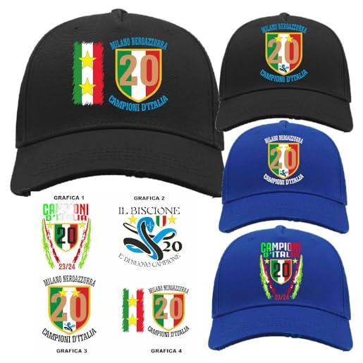 PELUSCIAMO cappello baseball scudetto internazionale campione d'italia 2023/2024 20 scudetti seconda stella ps 41364-int01