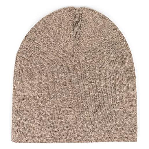 yanopurna cappello cashmere - 100% lana di cashmere, berretto cashmere uomo donna intrecciato a mano ma-de in nepal, lavaggio a mano, circonferenza 57-58 cm, taglia m, beige