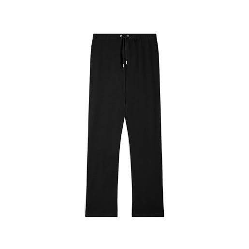 FREDDY - pantaloni sportivi in cotone interlock fondo dritto, donna, nero, xx large
