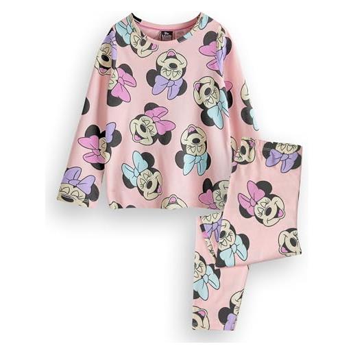 Disney minnie mouse bambina pigiama | pigiama grafico a manica lunga per bambini in rosa | regalo di merchandising per indumenti da notte per bambini