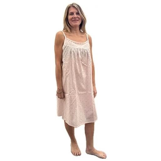 Linclalor camicia da notte in batista di puro cotone spallina art. 130835-50, rosa