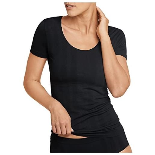 Schiesser sport shirt 1/2 maglia termica, nero (schwarz 000), 44 (taglia produttore: 038) donna