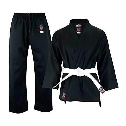 Malino uniforme per studenti di karate gi, uniforme per arti marziali per bambini, uniforme da uomo adulto, pc 7 oz, (0000/100, nero), nero , taglia unica