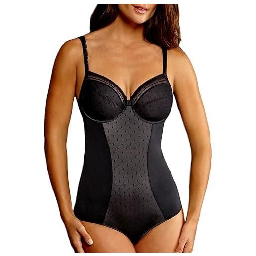 Rosa Faia 3403-001 women's emily black spotted underwired bodysuit one piece body 4d