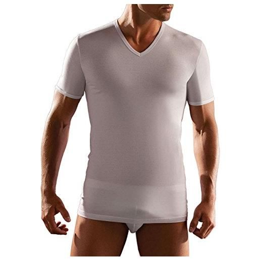 CAGI 3 maglie uomo 5324 manica corta collo a v in puro cotone (4, bianco)