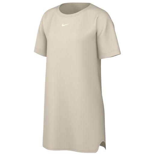 Nike w nsw essntl ss dress tshrt vestito da tennis, lt orewood brn/sail, m donna