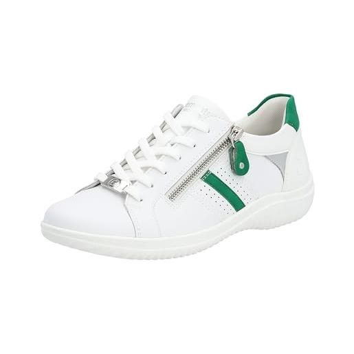 Remonte d1e01, scarpe da ginnastica donna, bianco smeraldo silver white 80, 36 eu