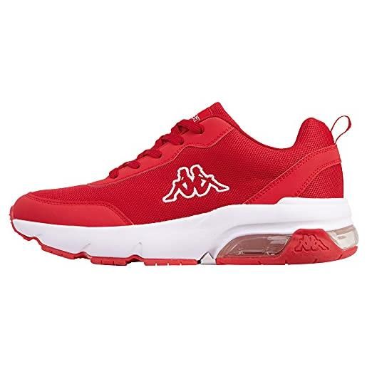 Kappa koro scarpe da ginnastica unisex - adulto, rosso (red/white), 44 eu