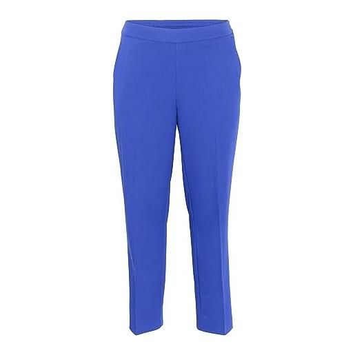 Kaffe Curve plus size women's trousers full length elasticated waist pockets pantaloni, clematis blue, 48/grande donna