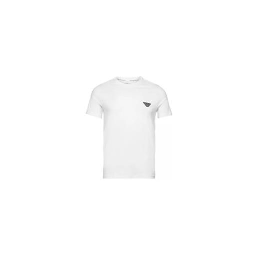 Emporio Armani maglietta da uomo con logo rubber pixel t-shirt, chiaro grigio melange, xl
