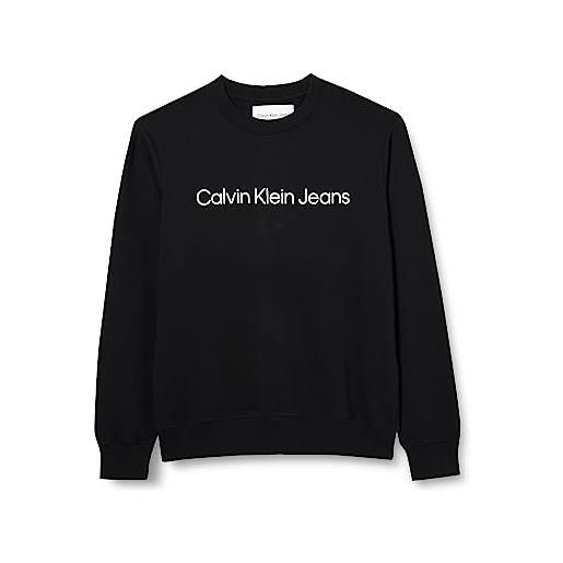 Calvin Klein Jeans core instit logo sweatshirt j30j322549 felpe, nero (ck black), 3xl plus tall uomo