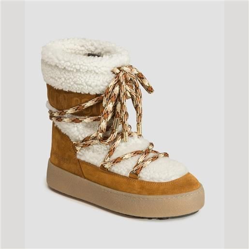 Moon Boot scarpe invernali in camoscio da donna Moon Boot ltrack shearling marroni